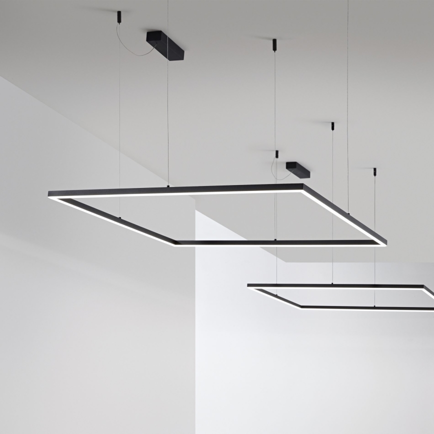 Ideal Lux - Lustre LED suspenso por cabo ORACLE SLIM LED/53W/230V 3000K CRI 90 90x90 cm preto
