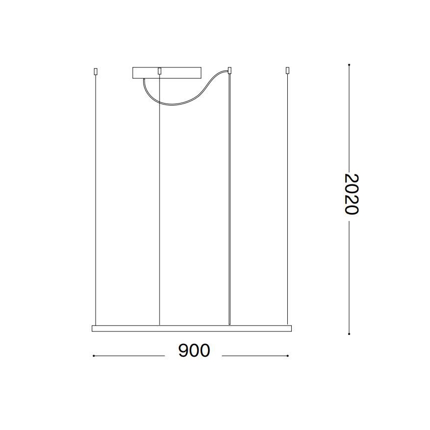 Ideal Lux - Lustre LED suspenso por cabo ORACLE SLIM LED/53W/230V 3000K CRI 90 90x90 cm preto