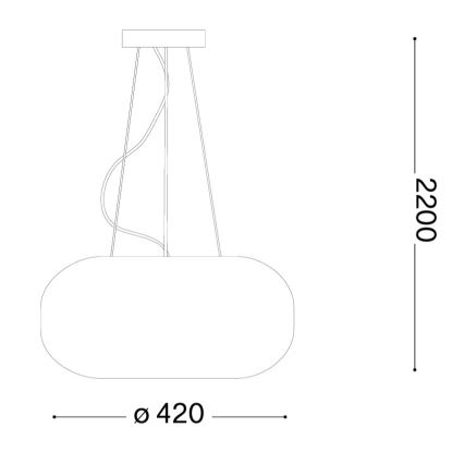 Ideal Lux - Lustre pendente com cabo ULISSE 3xE27/60W/230V Ø 42 cm branco