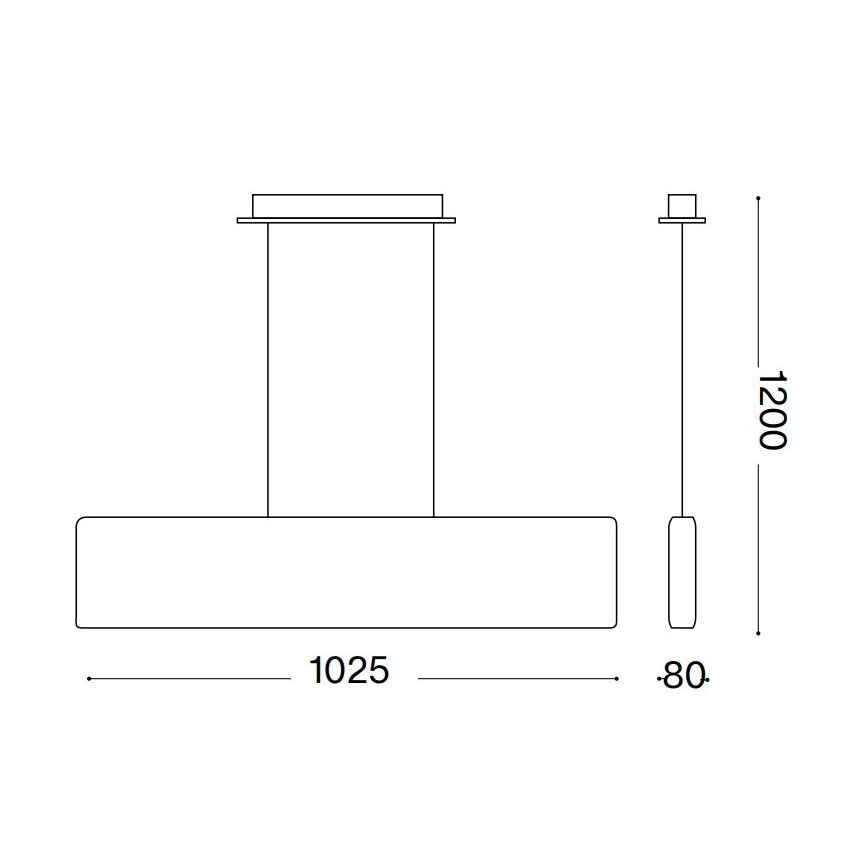 Ideal Lux - Lustre pendente em cabo DESK LED/32W/230V 102,5 cm CRI 90 branco