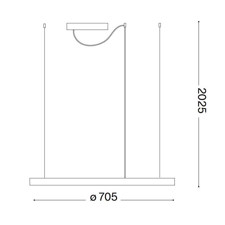 Ideal Lux - Lustre LED suspenso por cabo ORACLE SLIM LED/37W/230V 4000K CRI 90, diâmetro 70 cm, branco