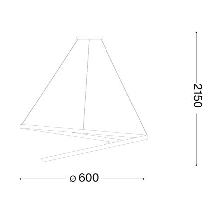 Ideal Lux - Lustre suspenso LED dimerizável em cabo OZ LED/48W/230V, diâmetro 60 cm, CRI 90, acabamento dourado