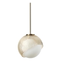 Ideal Lux - Lustre suspenso em cabo BLOOM 1xE27/42W/230V diâmetro 22 cm dourado/bege fumê