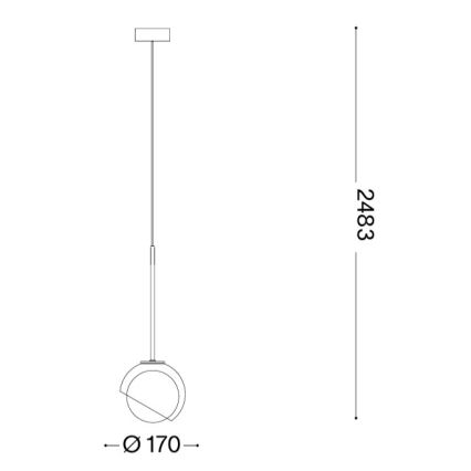 Ideal Lux - Lustre suspenso em cabo BLOOM 1xE27/42W/230V Ø 17 cm dourado/bege fumê