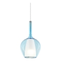 Ideal Lux - Lustre suspenso em cabo KALIQUE 1xE27/42W/230V Ø 18 cm azul fumê