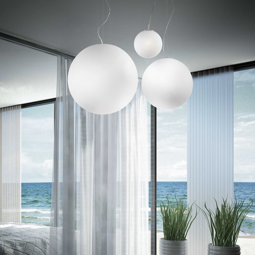 Ideal Lux - Lustre suspenso em cabo MAPA 1xE27/42W/230V Ø 20 cm branco