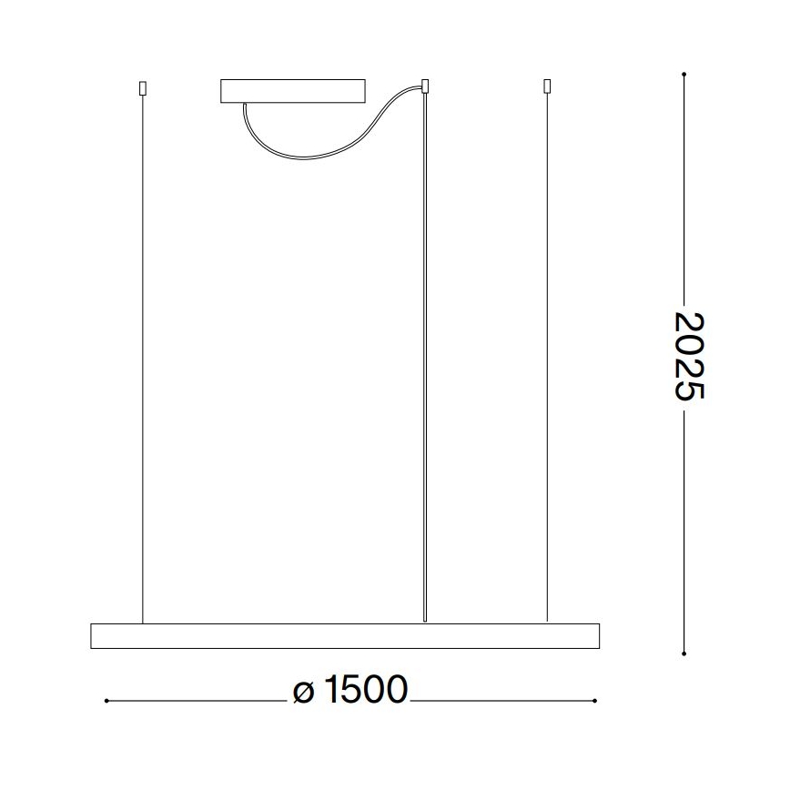 Ideal Lux - Lustre LED dimerizável suspenso por cabo ORACLE SLIM LED/77W/230V 3000K CRI 90 Ø 150 cm branco