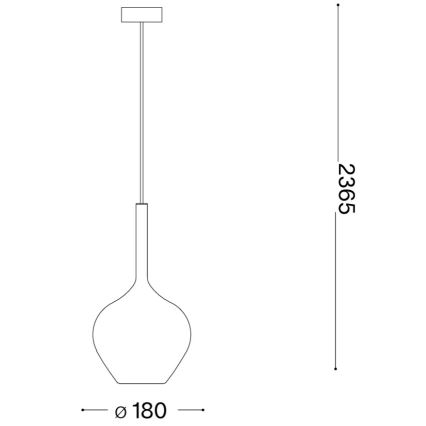 Ideal Lux - Lustre suspenso KALIQUE 1xE27/42W/230V Ø 18 cm, cobre fumê