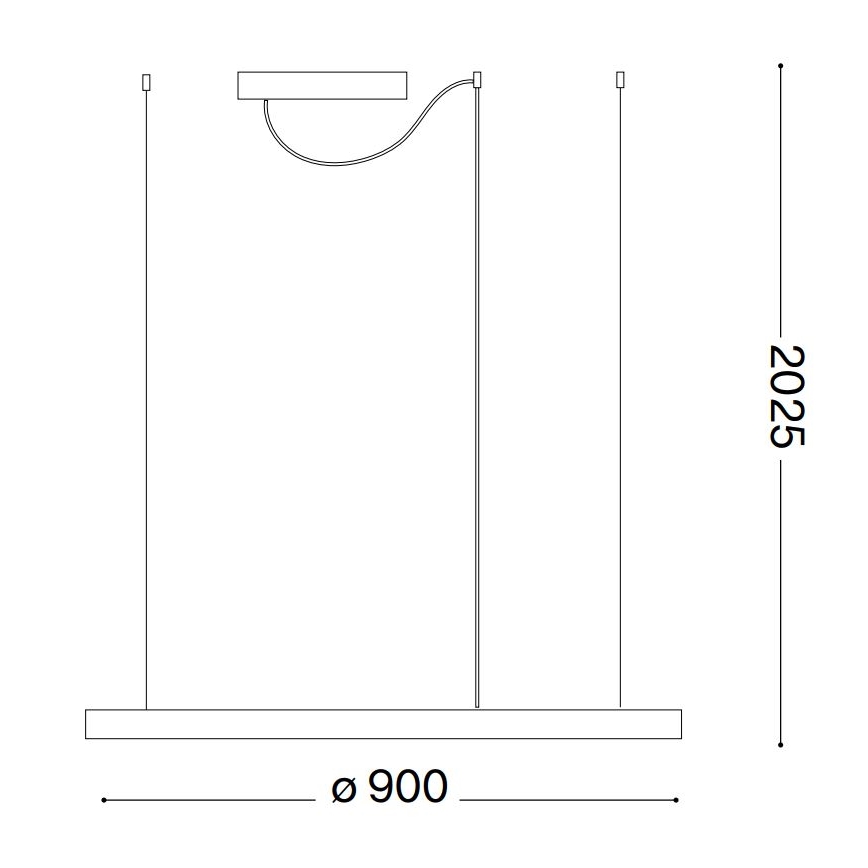 Ideal Lux - Lustre pendente dimerizável em cabo ORACLE SLIM LED/42W/230V 3000K CRI 90 Ø 90 cm branco