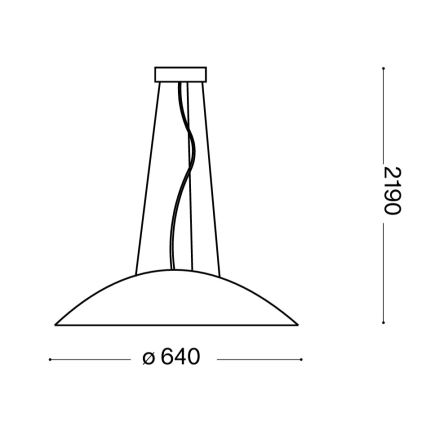 Ideal Lux - Lustre suspenso por cabo 3xE27/60W/230V, diâmetro 64 cm, branco