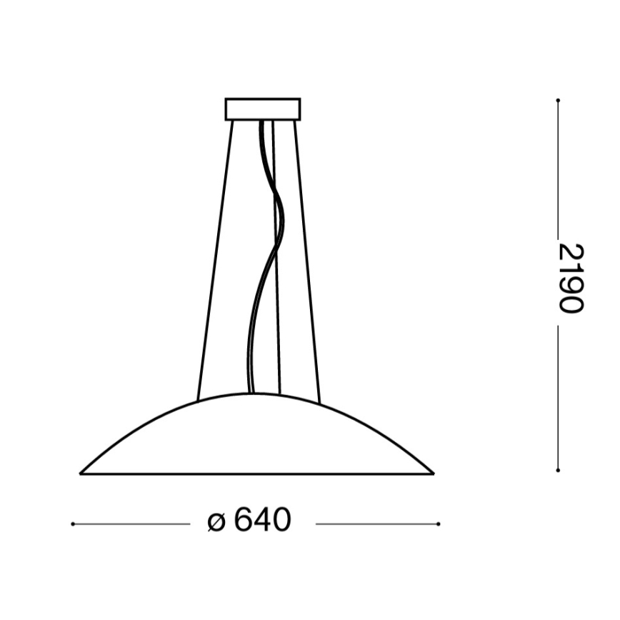 Ideal Lux - Lustre suspenso por cabo 3xE27/60W/230V, diâmetro 64 cm, branco