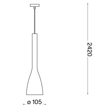 Ideal Lux - Lustre suspenso por cabo FLUT 1xE14/40W/230V diâmetro 10,5 cm branco