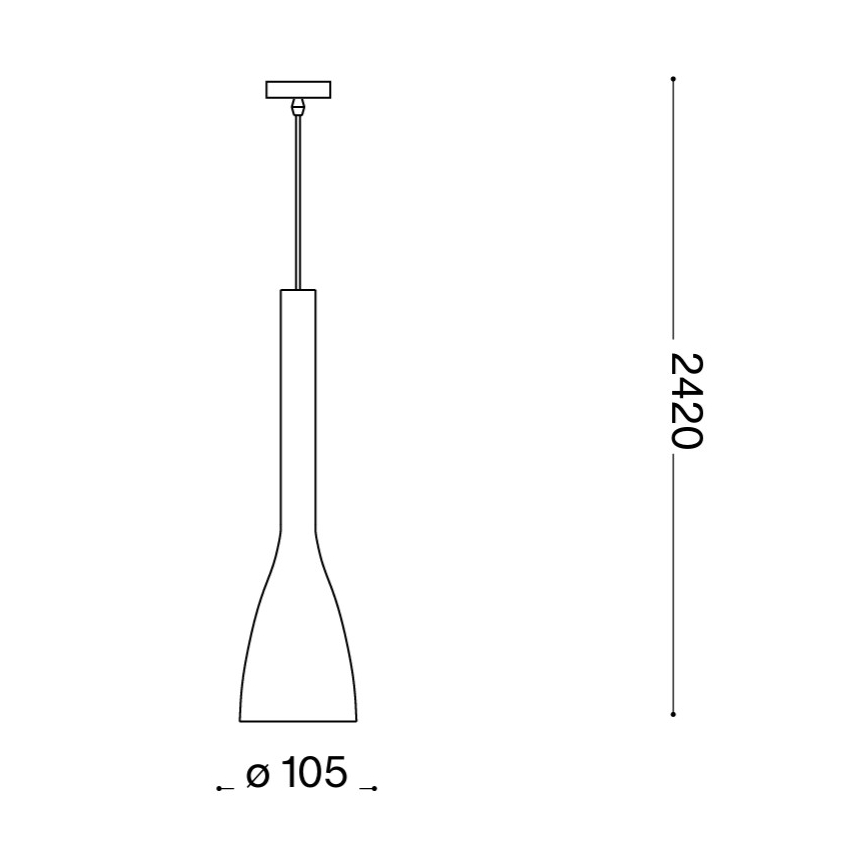 Ideal Lux - Lustre suspenso por cabo FLUT 1xE14/40W/230V diâmetro 10,5 cm branco