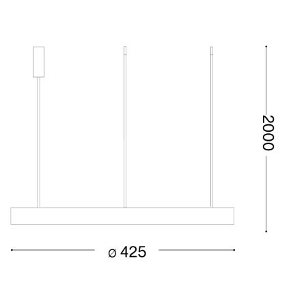 Ideal Lux - Lustre LED suspenso por cabo GEMINI LED/36W/230V 2700K Ø 42,5 cm CRI 90 preto