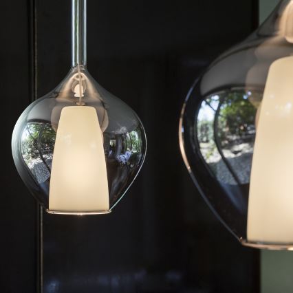 Ideal Lux - Lustre suspenso por cabo KALIQUE 1xE27/42W/230V Ø 18 cm, preto fumê