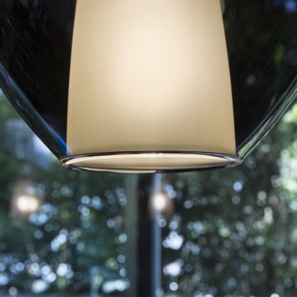 Ideal Lux - Lustre suspenso por cabo KALIQUE 1xE27/42W/230V Ø 18 cm, preto fumê