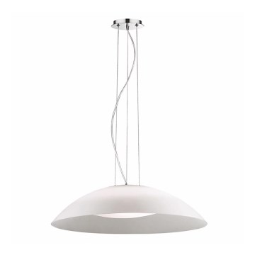 Ideal Lux - Lustre suspenso por cabo LENA 3xE27/60W/230V Ø 64 cm branco