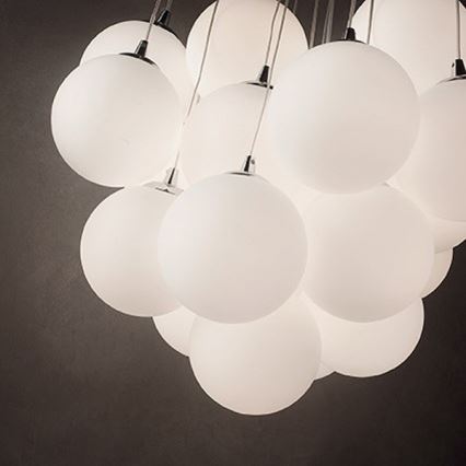Ideal Lux - Lustre suspenso por cabo MAPA 11xE14/40W/230V, diâmetro 58 cm, branco