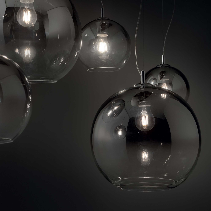 Ideal Lux - Lustre suspenso por cabo NEMO PLUS 5xE27/42W/230V cromado brilhante/cinza fumê