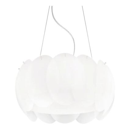 Ideal Lux - Lustre suspenso por cabo OVALINO 5xE27/60W/230V Ø 44 cm branco