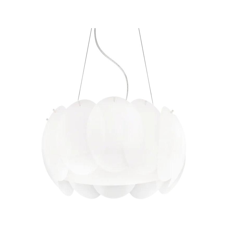 Ideal Lux - Lustre suspenso por cabo OVALINO 5xE27/60W/230V Ø 44 cm branco