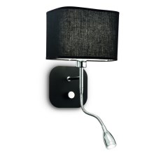 Ideal Lux - Luz de parede 1xE14/40W/230V + LED/1W/230V preto antigo