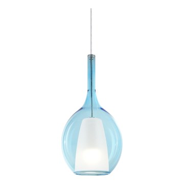 Ideal Lux - Pendente com cabo KALIQUE 1xE27/42W/230V Ø 18 cm azul fumê
