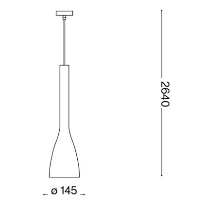 Ideal Lux - Pendente em cabo FLUT 1xE27/60W/230V Ø 14,5 cm, preto