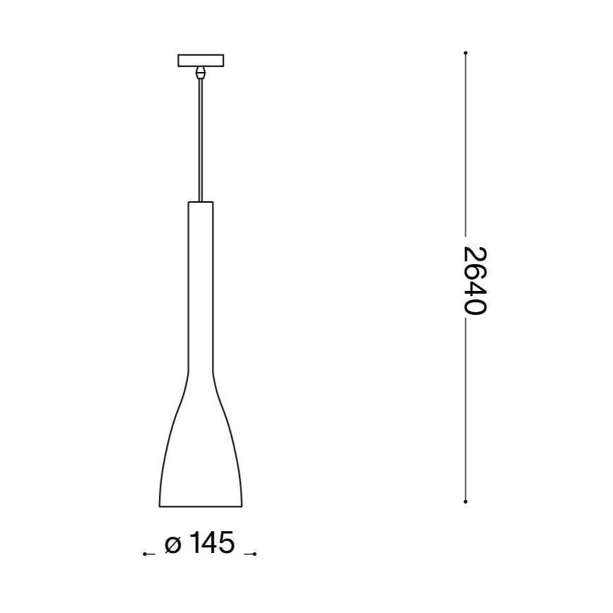 Ideal Lux - Pendente em cabo FLUT 1xE27/60W/230V Ø 14,5 cm, preto