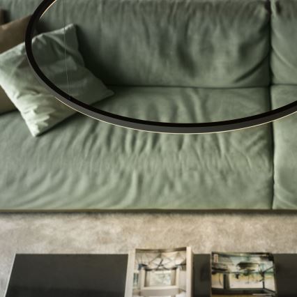 Ideal Lux - Lustre LED suspenso por cabo ORACLE SLIM LED/83W/230V 4000K IRC 90 diâmetro 150 cm preto