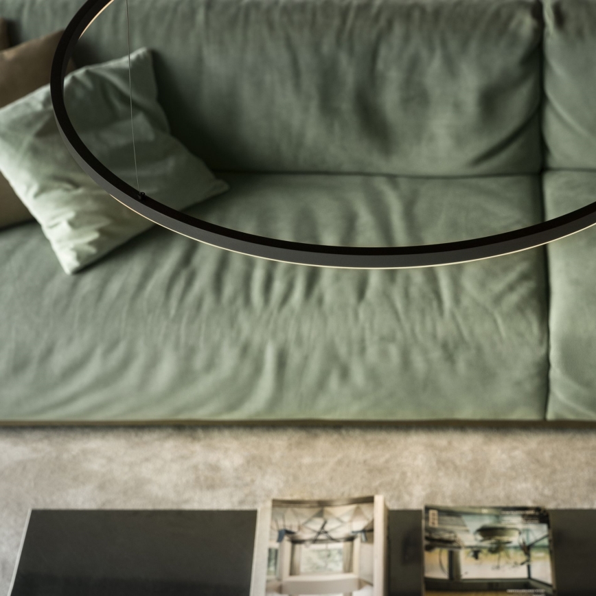 Ideal Lux - Lustre LED suspenso por cabo ORACLE SLIM LED/83W/230V 4000K IRC 90 diâmetro 150 cm preto