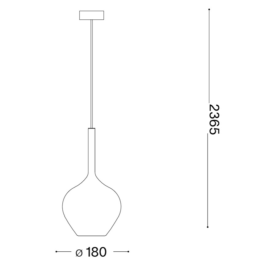 Ideal Lux - Pendente KALIQUE com cabo 1xE27/42W/230V Ø 18 cm vidro transparente