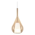 Ideal Lux - Pendente KALIQUE suspenso por cabo, 1×E27 (máx. 42 W), 230 V, Ø 18 cm, bege fumado