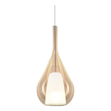 Ideal Lux - Pendente KALIQUE suspenso por cabo, 1×E27 (máx. 42 W), 230 V, Ø 18 cm, bege fumado