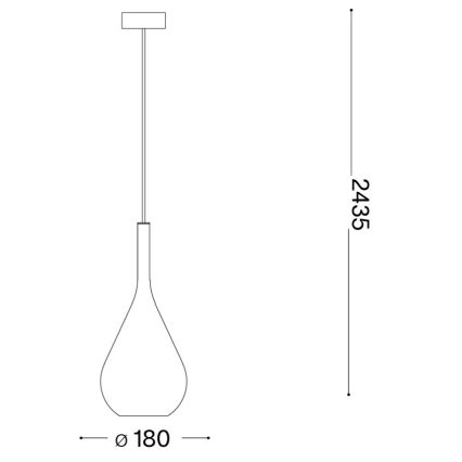 Ideal Lux - Pendente KALIQUE suspenso por cabo, 1×E27 (máx. 42 W), 230 V, Ø 18 cm, bege fumado