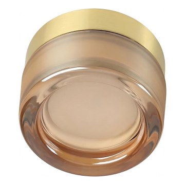 Ideal Lux - Plafon LED para casa de banho LOLLY 1xGX53/9W/230V Ø 10,5 cm dourado/bege fumê