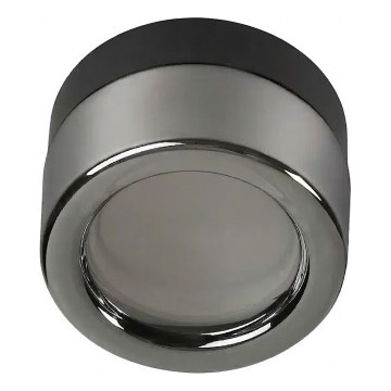 Ideal Lux - Plafon LED para casa de banho LOLLY 1xGX53/9W/230V Ø 10,5 cm preto/preto fumado