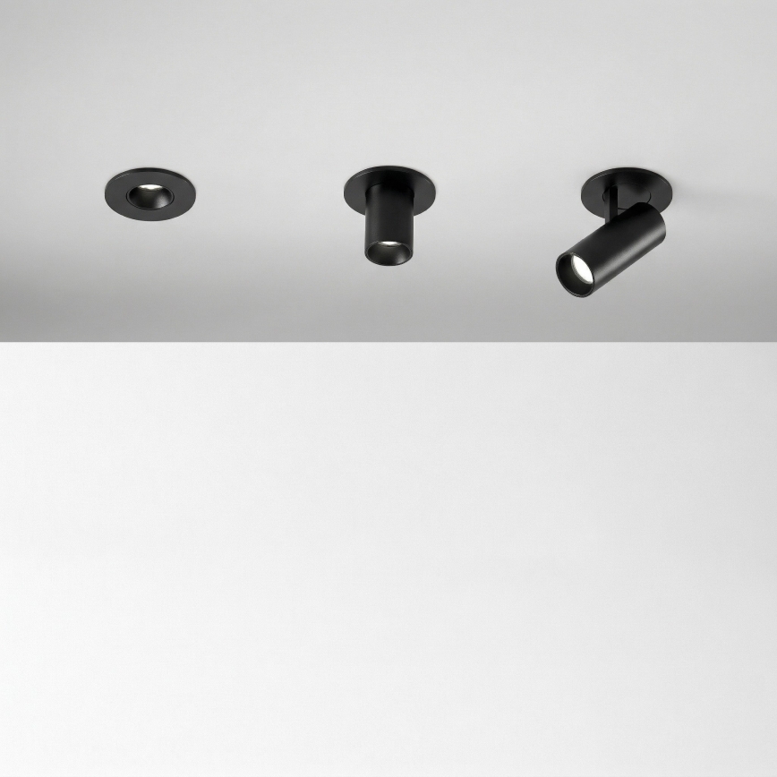 Ideal Lux - Foco de embutir LED NOVA, 6W/230V, 3000K, CRI 90, Ø 6,8 cm, preto