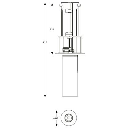 Ideal Lux - Foco de embutir LED NOVA, 6W/230V, 3000K, CRI 90, Ø 6,8 cm, preto