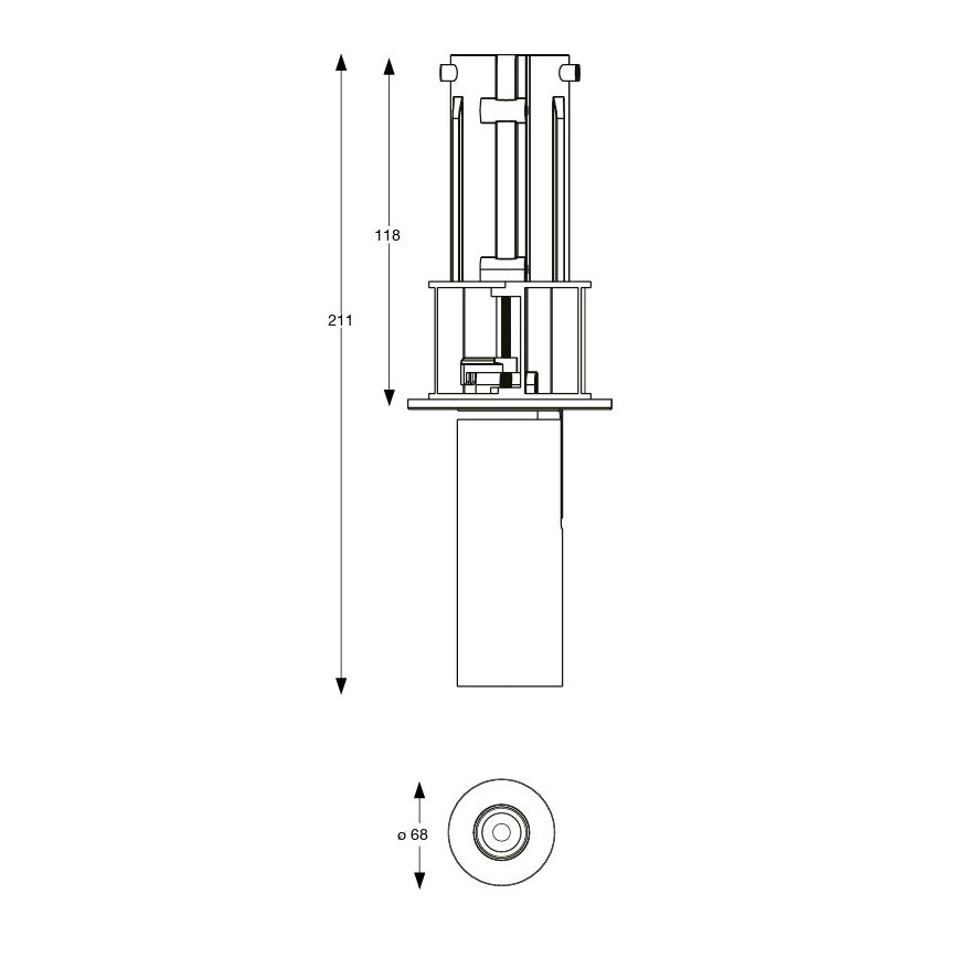 Ideal Lux - Foco de embutir LED NOVA, 6W/230V, 3000K, CRI 90, Ø 6,8 cm, preto