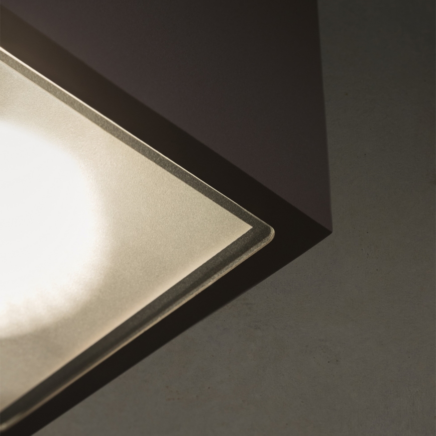 Ideal Lux - Spot de exterior TECHO 1xGU10/20W/230V 15x15 cm IP54 preto