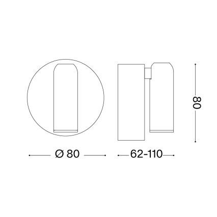Ideal Lux - Aplique de parede LED regulável recarregável com controlo tátil BEAN LED/3W/5V CRI 95 latão