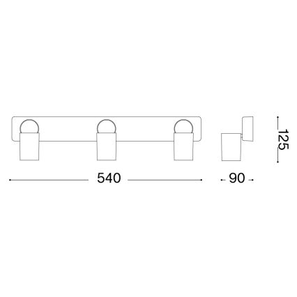 Ideal Lux - Spot LED RUDY 3xGU10/7W/230V CRI 90 preto