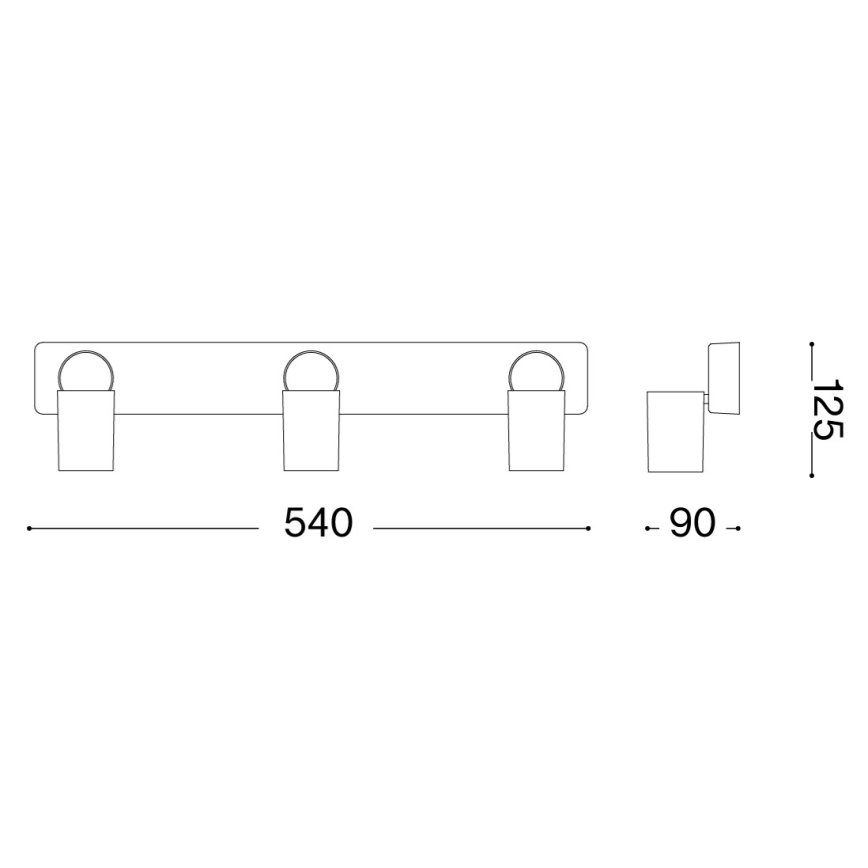 Ideal Lux - Spot LED RUDY 3xGU10/7W/230V CRI 90 preto
