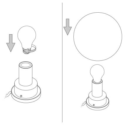 Ideal Lux - Vidro de substituição universal MAPA para soquete E27, diâmetro 20 cm, branco