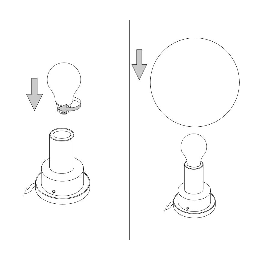 Ideal Lux - Vidro de substituição universal MAPA para soquete E27, diâmetro 20 cm, branco