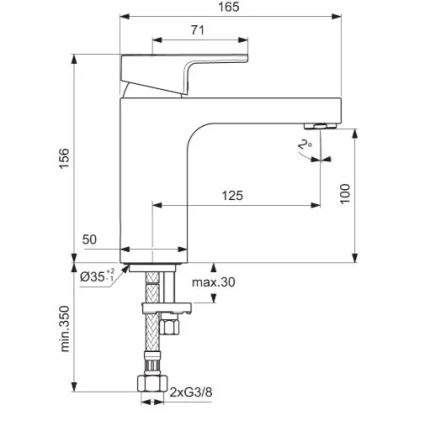 Ideal Standard A7105AA - Torneira para lavatório EDGE 15,6 cm, cromado brilhante