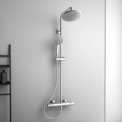 Ideal Standard A7208AA - Conjunto de duche com misturador termostático CERATHERM T25, cromado brilhante