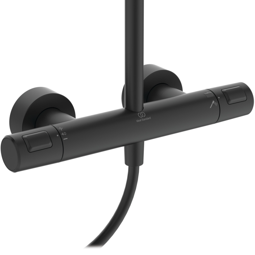 Ideal Standard A7545XG - Conjunto de duche com misturador termostático CERATHERM T25, preto mate