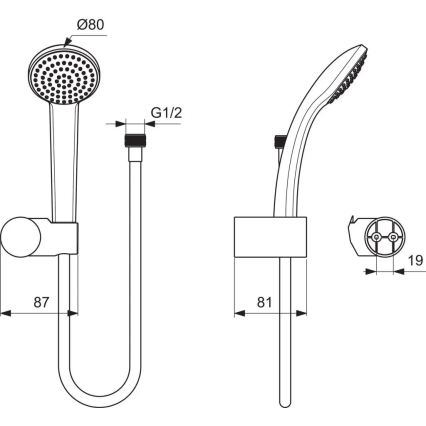 Ideal Standard B9506AA - Conjunto de duche IDEALRAIN cromado brilhante